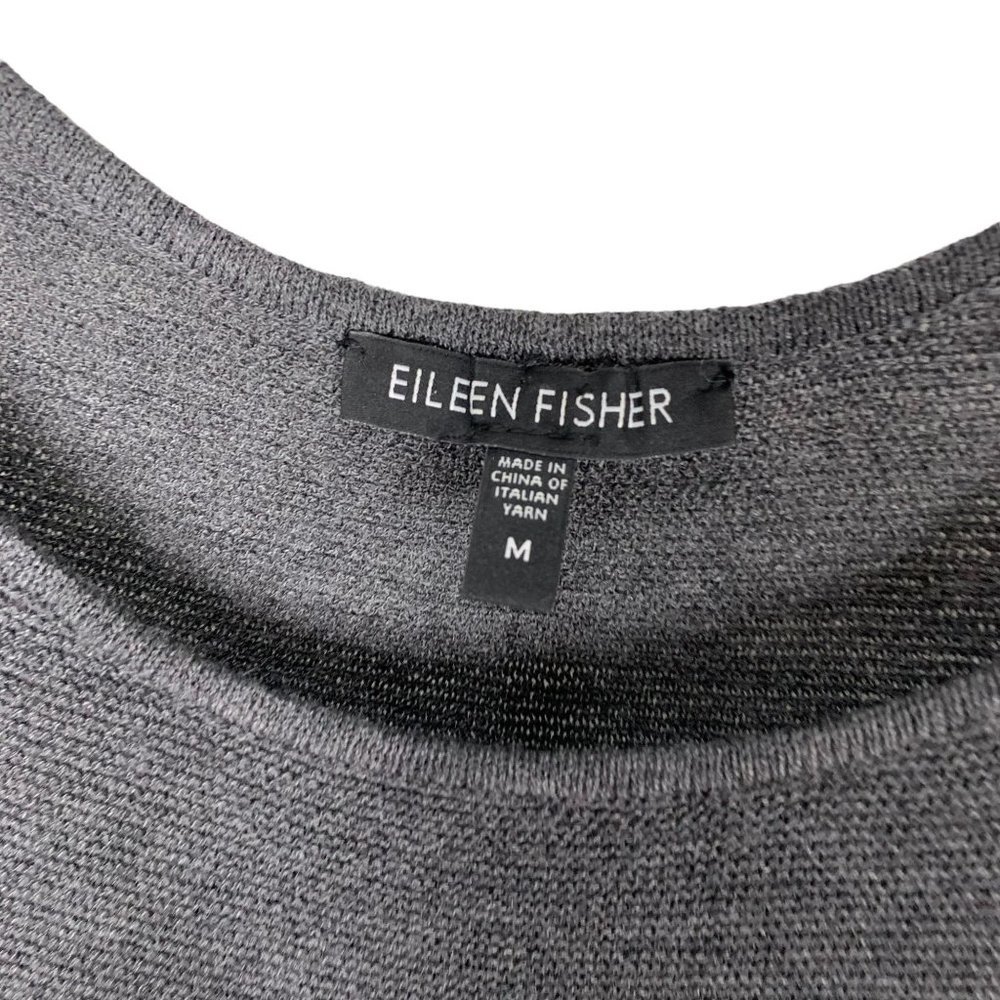 Eileen Fisher Dark Grey Wool Sleeveless Loose Knit Tank Top Medium - Picture 3 of 8